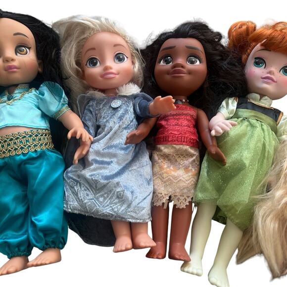 Disney Princess Doll Lot (7) Moana Tinker Bell Elsa Anna Rapunzel Jasmine Belle - Picture 4 of 10